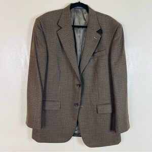 Oscar De La Renta Men's Brown Checkered Blazer